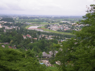 城跡からの城下町の眺め